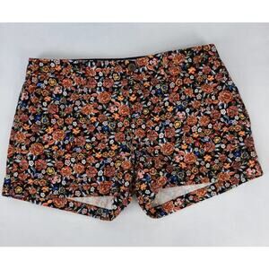 Old Navy Black Floral Women Shorts Preppy Boho Chic Chino
